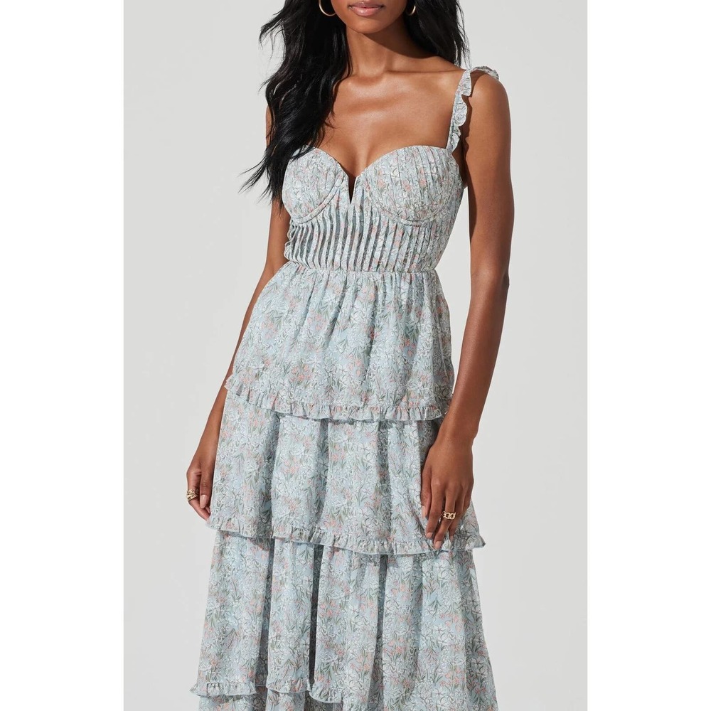 Astr Blue Floral Maxi Dress - Picture 2 of 7